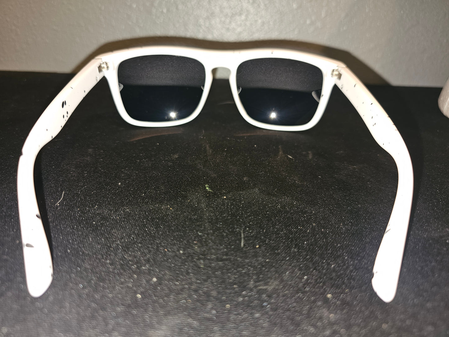 #12 White/Black Spotted Frame Black Tented Glasses