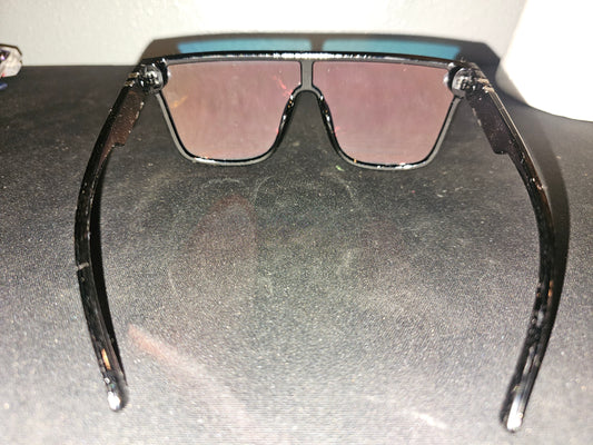 #28 Black Frame Mirror Tented Glasses