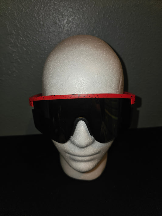 #13 Red/Black Spotted Frame Mirror Tented Glasses