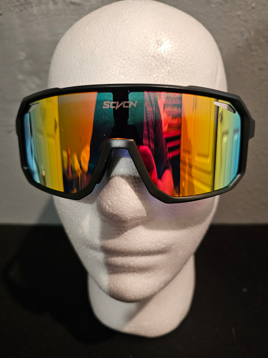 #3 orange/ rainbow tented glasses